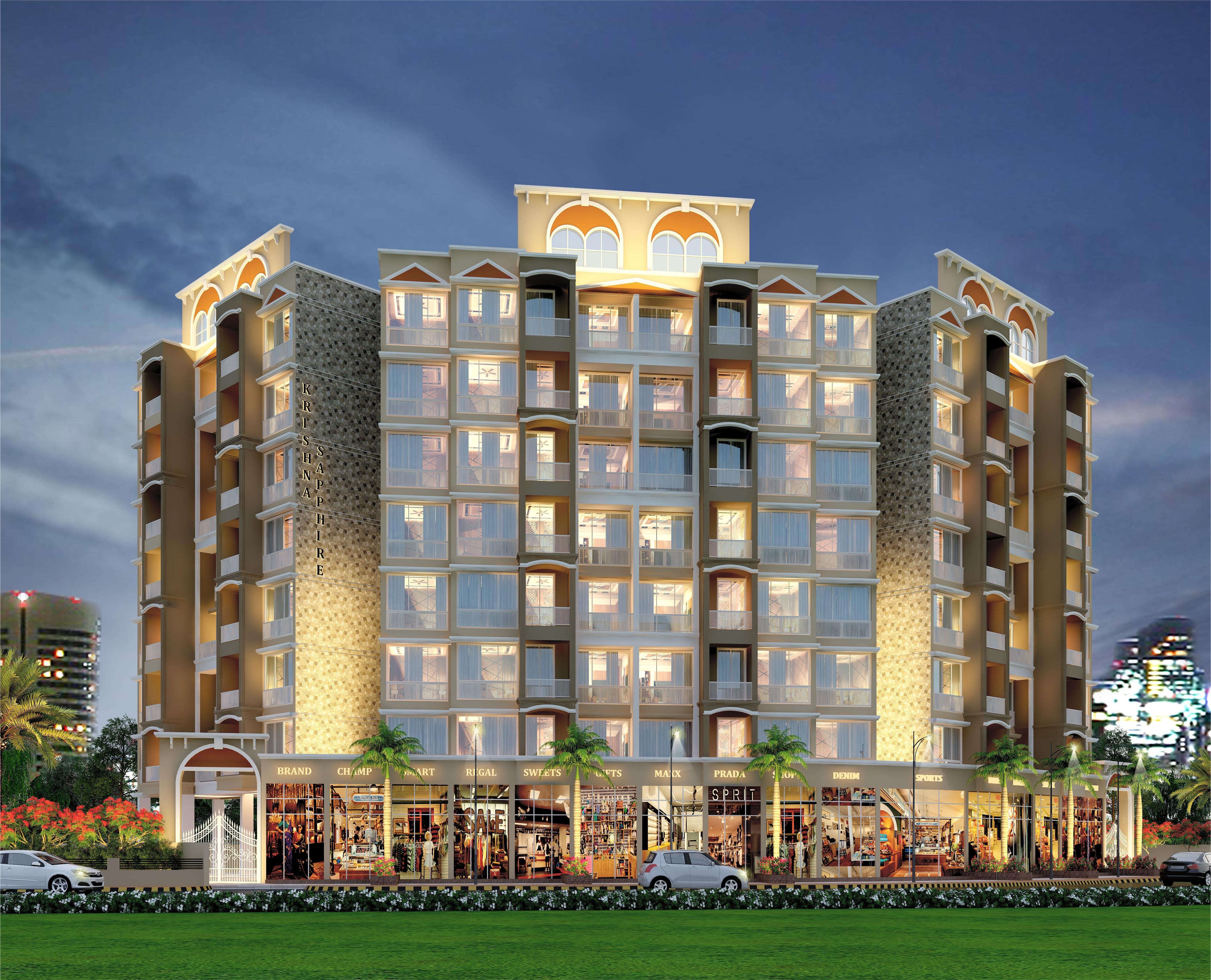Urbanio Infra building at night in Navi Mumbai